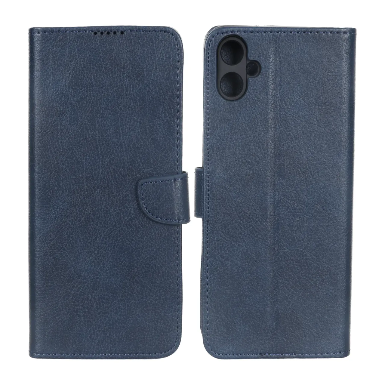 کیف چرمی موبایل مگنتی محافظ لنزدار KRF مدل Samsung Galaxy A05 / M05 / F05 - سرمه ای