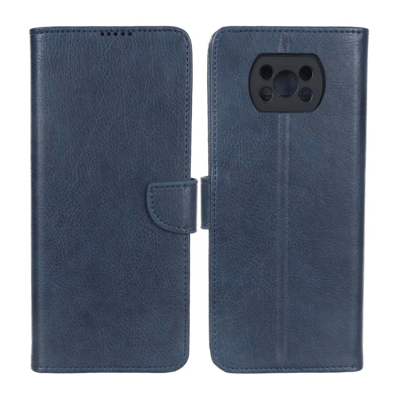 کیف چرمی موبایل مگنتی محافظ لنزدار KRF مدل Xiaomi Poco X3 / Poco X3 Pro / Poco X3 NFC - سرمه ای