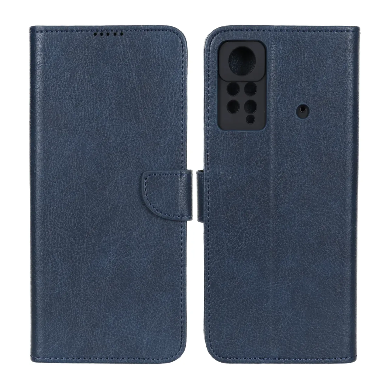 کیف چرمی موبایل مگنتی محافظ لنزدار KRF مدل Xiaomi Poco X4 Pro - سرمه ای