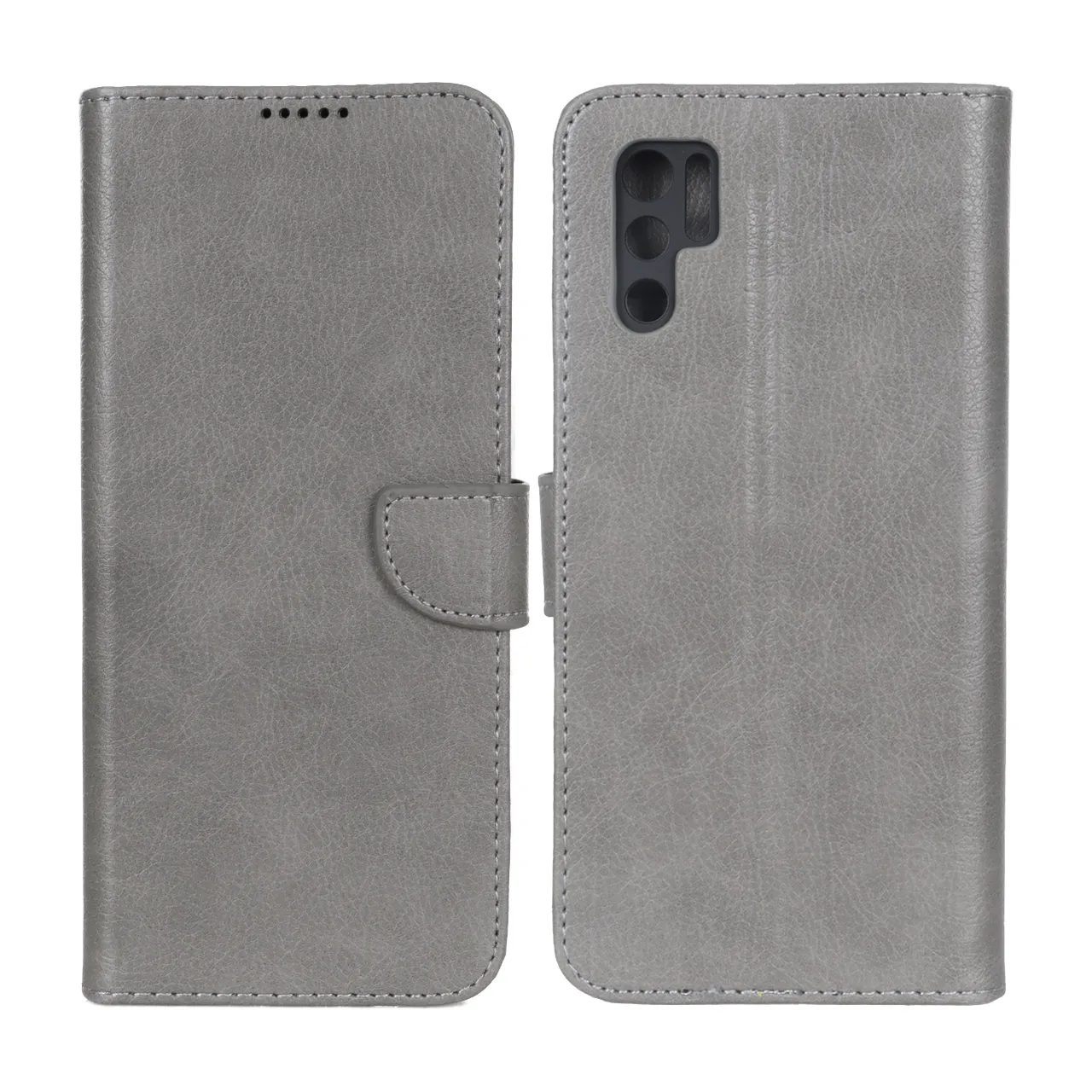 کیف چرمی موبایل مگنتی محافظ لنزدار KRF مدل Xiaomi Poco M3 Pro / Redmi Note 10 5G / Redmi Note 11 SE - طوسی