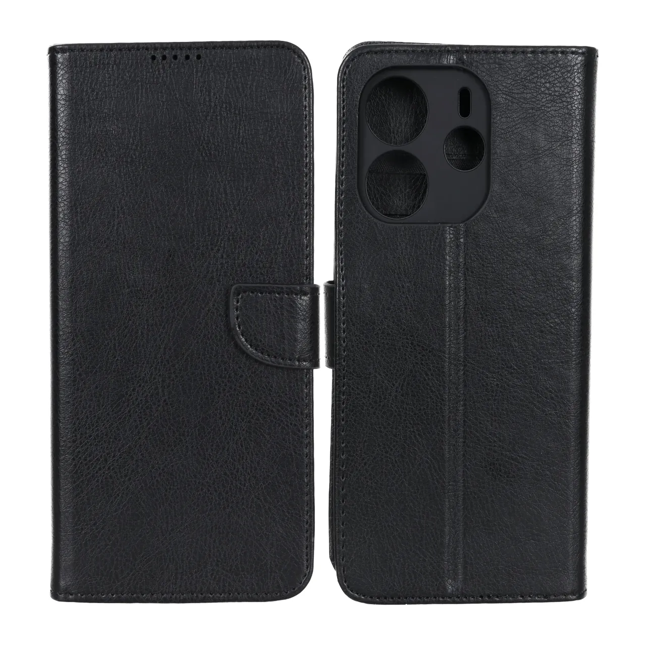 کیف چرمی موبایل مگنتی محافظ لنزدار KRF مدل Xiaomi Redmi Note 14 4G - مشکی