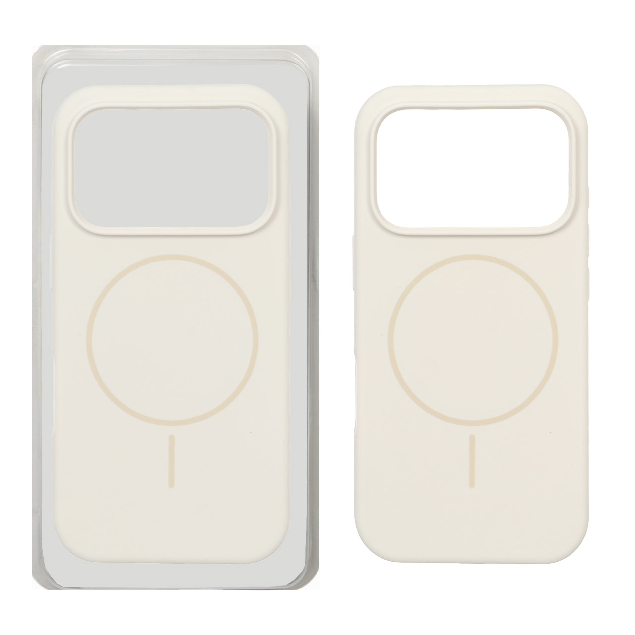 قاب سیلیکونی پاک کنی اورجینال Magsafe مدل Apple iPhone 17 Pro Max - کرم (پک دار)