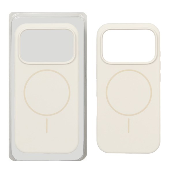 قاب سیلیکونی پاک کنی اورجینال Magsafe مدل Apple iPhone 17 Pro Max - کرم (پک دار)