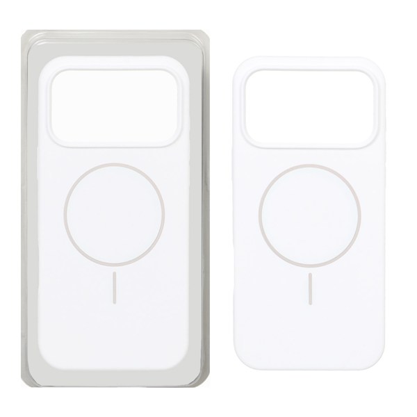 قاب سیلیکونی پاک کنی اورجینال Magsafe مدل Apple iPhone 17 Pro Max - سفید (پک دار)