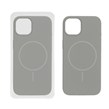 قاب سیلیکونی پاک کنی اورجینال Magsafe مدل Apple iPhone 13 / iPhone 14 - طوسی (پک دار)