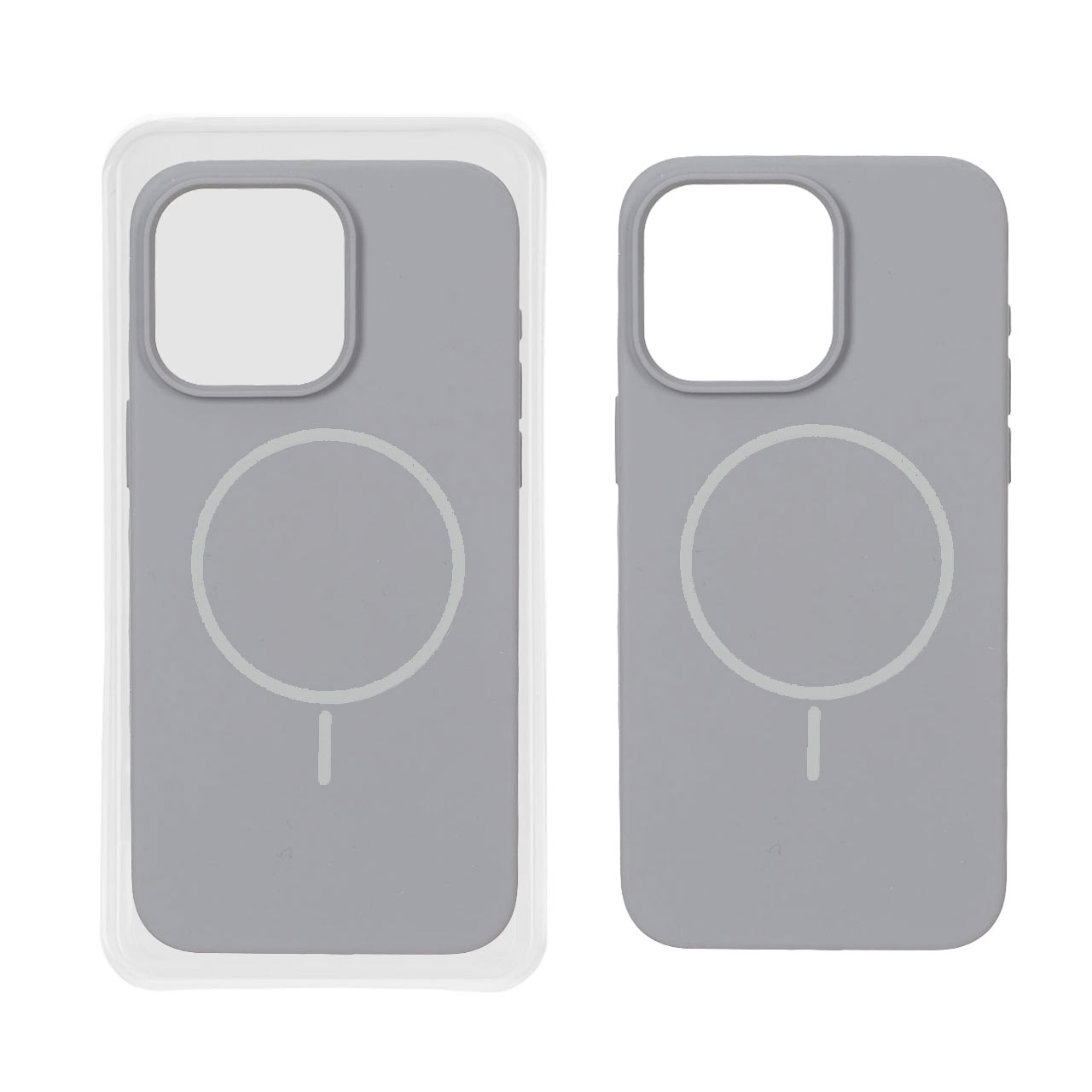 قاب سیلیکونی پاک کنی اورجینال Magsafe مدل Apple iPhone 15 Pro Max - طوسی (پک دار)