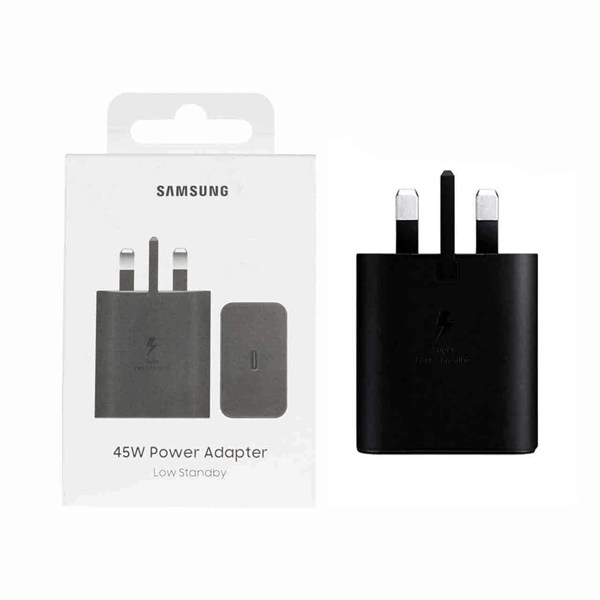 شارژر دیواری سه پین فست و PD تک پورت Samsung Type-C مدل EP-T4511 45W - مشکی - اصلی (گارانتی 12 ماهه شرکتی)