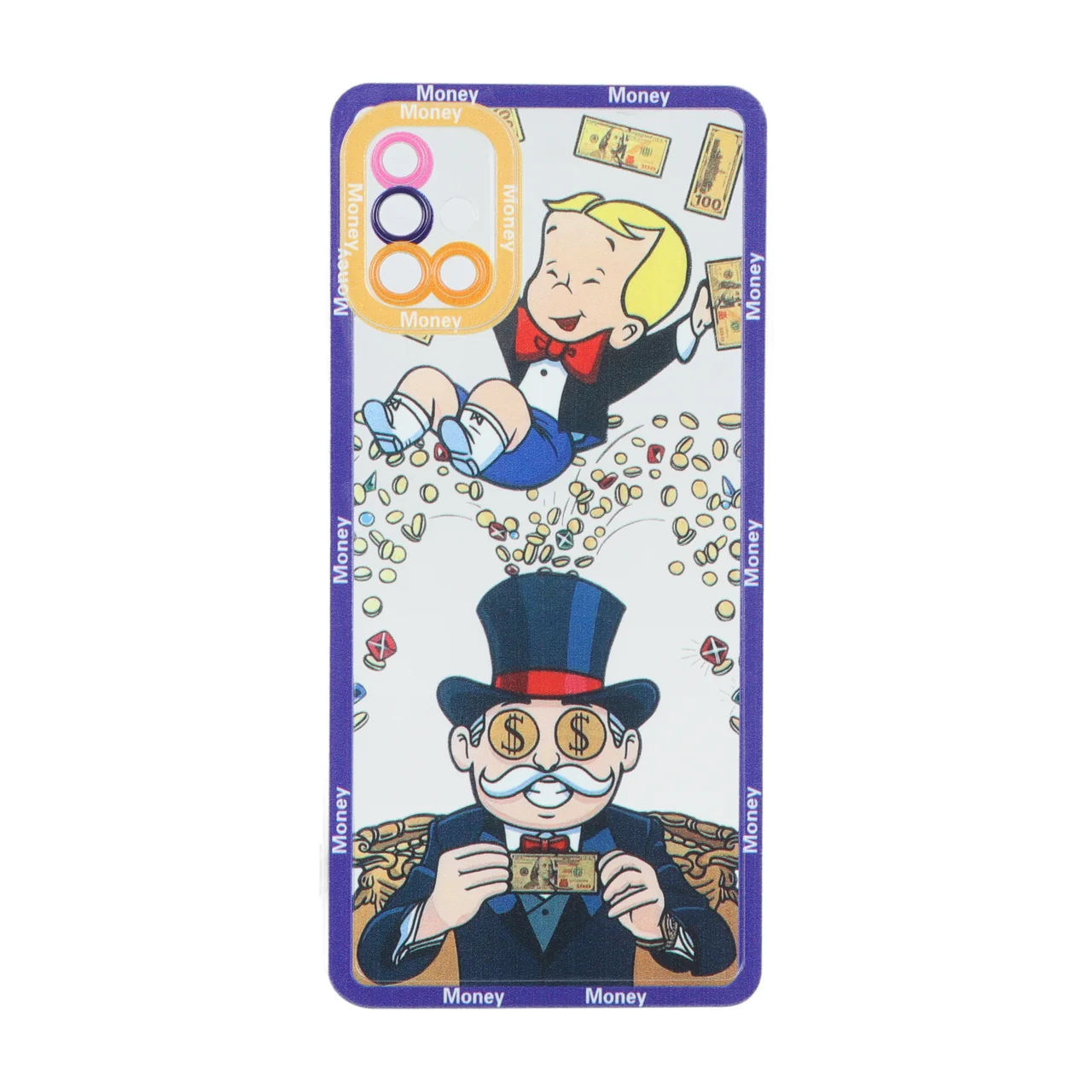 قاب ژله ای طرح دار دور رنگی Samsung Galaxy A51 / M40s - کد 91