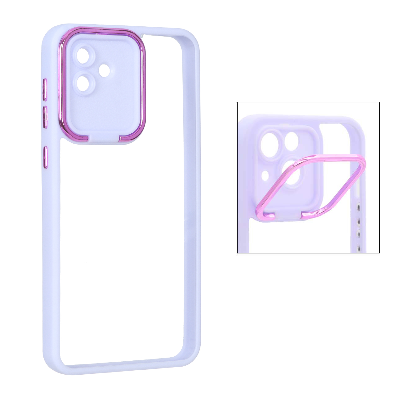 قاب شفاف New skin استند دار Samsung Galaxy A04 / M13 5G - یاسی