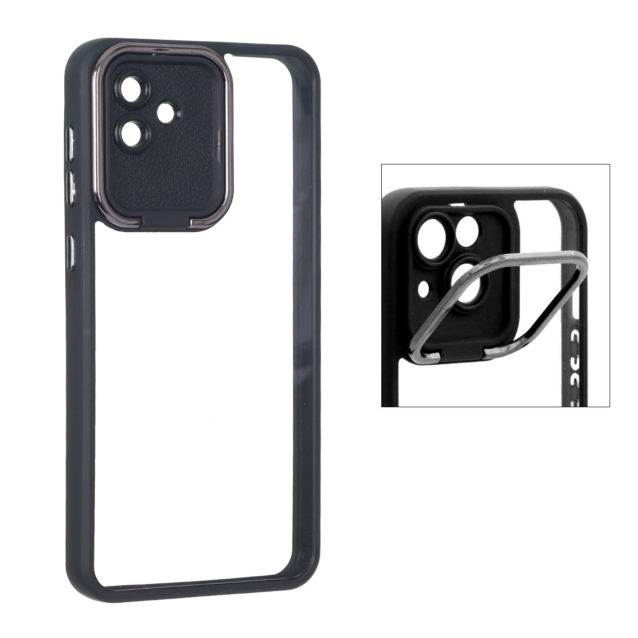 قاب شفاف New skin استند دار Samsung Galaxy A04 / M13 5G - مشکی