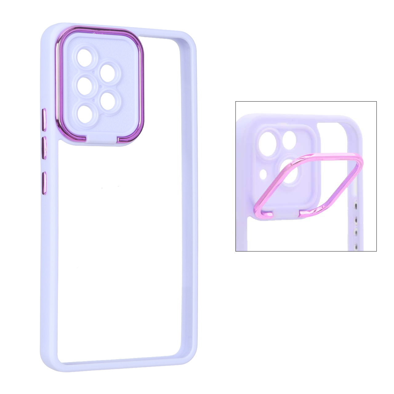 قاب شفاف New skin استند دار Samsung Galaxy A53 - یاسی
