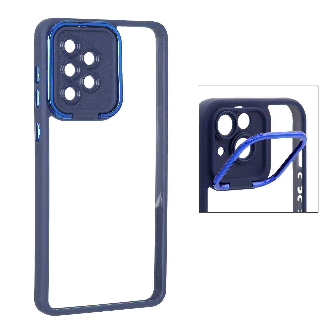 قاب شفاف New skin استند دار Samsung Galaxy A73 - سرمه ای