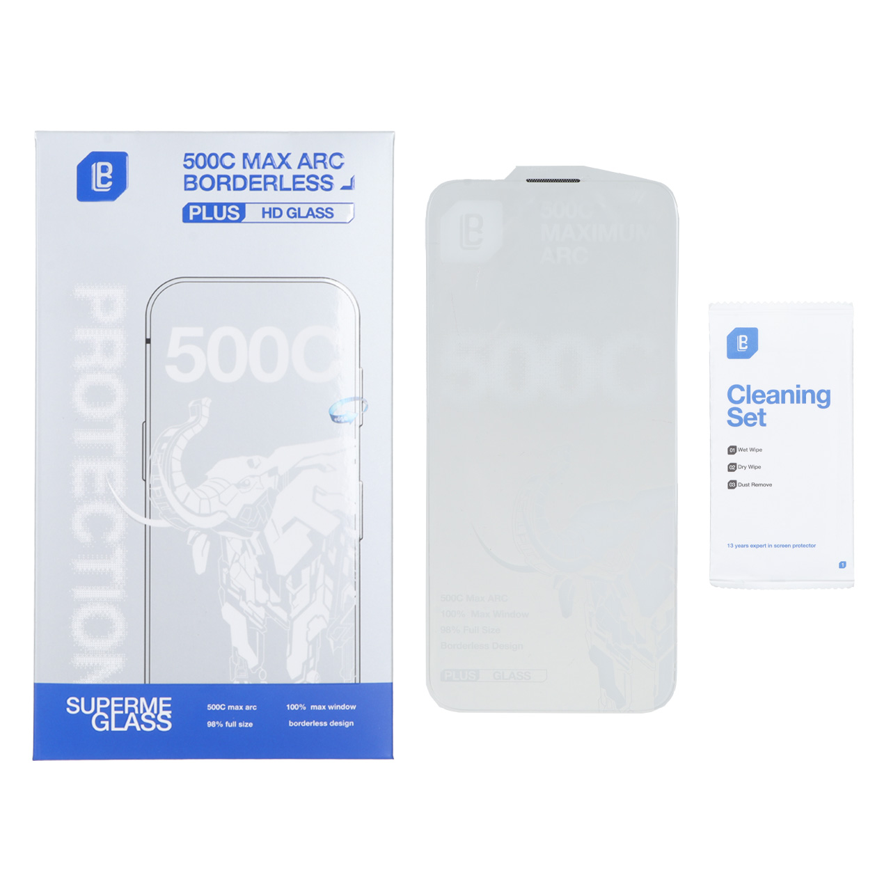 محافظ صفحه نمایش شیشه ای اورجینال بدون حاشیه Lanbi 500CC Max Arc مدل Apple iPhone 15 Pro Max (پک دار)