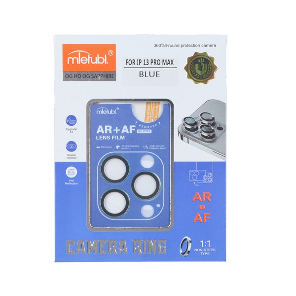محافظ لنز رینگی اورجینال Mietubl شابلون دار Apple iPhone 13 Pro Max / iPhone 13 Pro - آبی (پک دار)