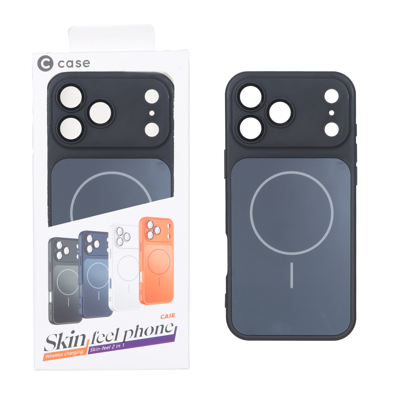 قاب C Case سیلیکونی PVD MagSafe محافظ لنز گلس دار Apple iPhone 17 Pro Max - مشکی (پک دار) - VIN