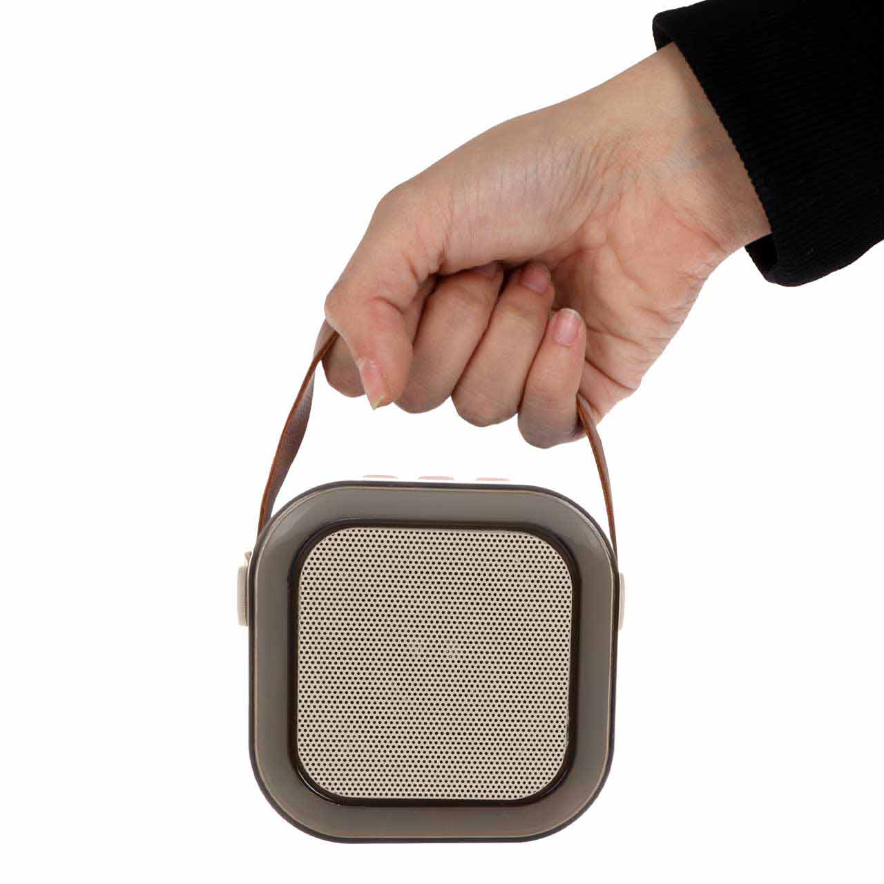 اسپیکر بی سیم مدل K12 - بژ- دو میکروفن (کارکرده)