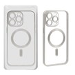 قاب اورجینال الکترواستاتیک Magsafe لنز گلس دار Apple iPhone 14 Pro - نقره ای (پک دار)