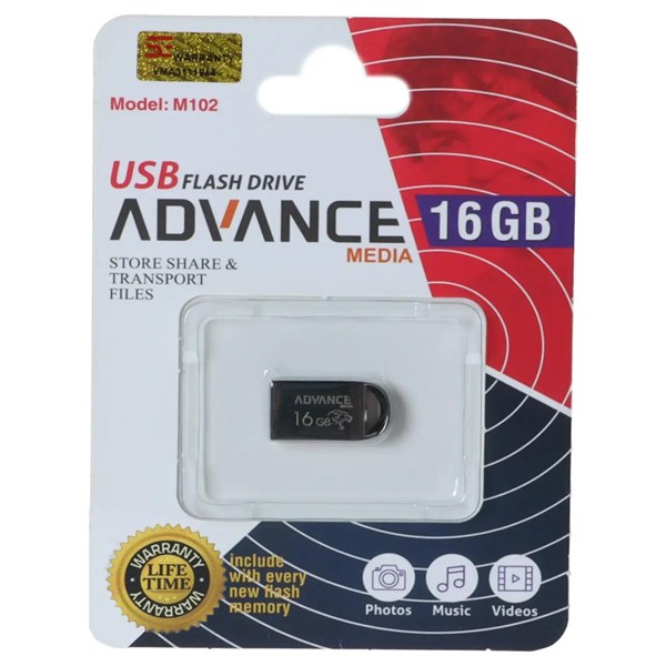 فلش مموری Advance Media مدل M102 USB2.0 ظرفیت 16GB - مشکی