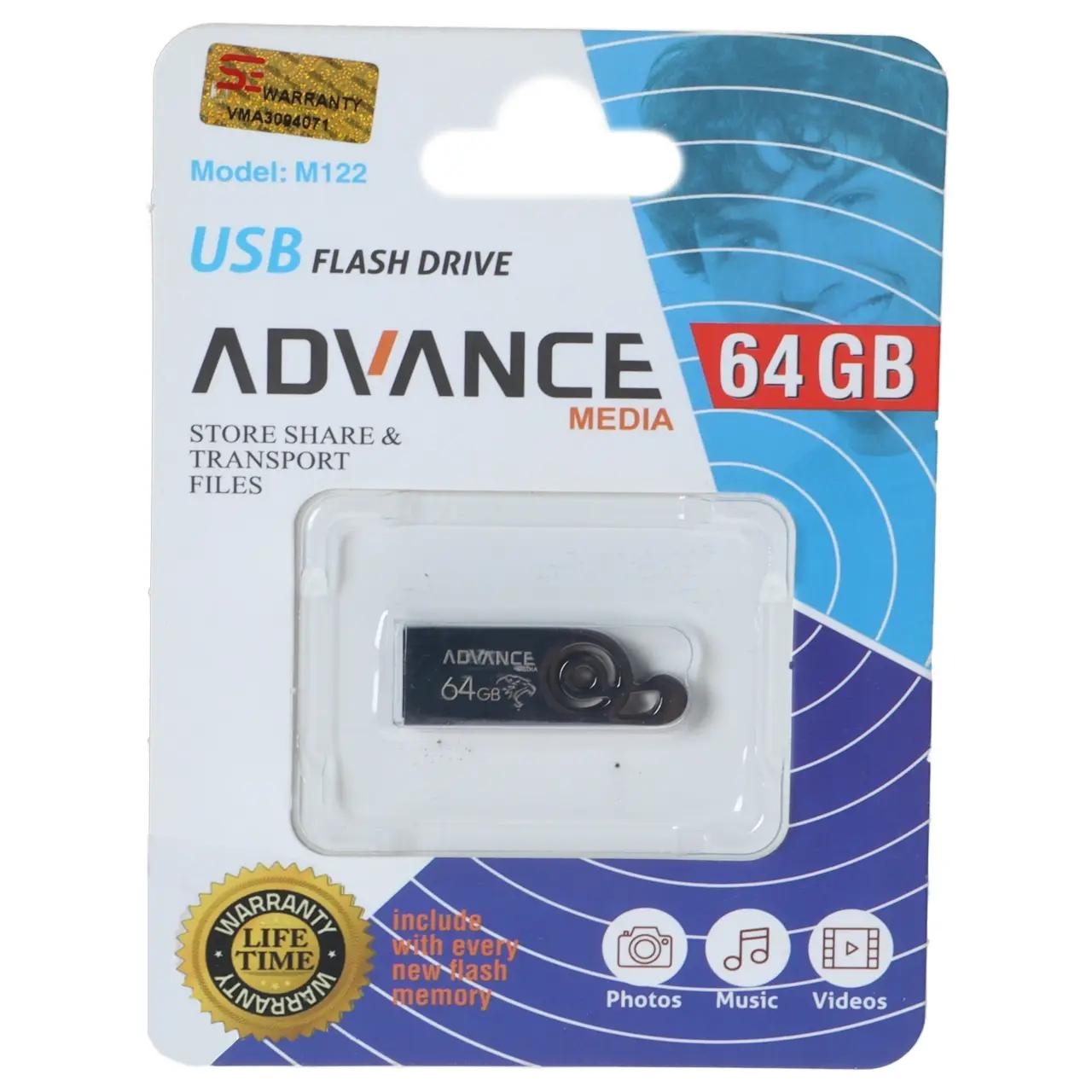 فلش مموری Advance Media مدل M122 USB2.0 ظرفیت 64GB - مشکی