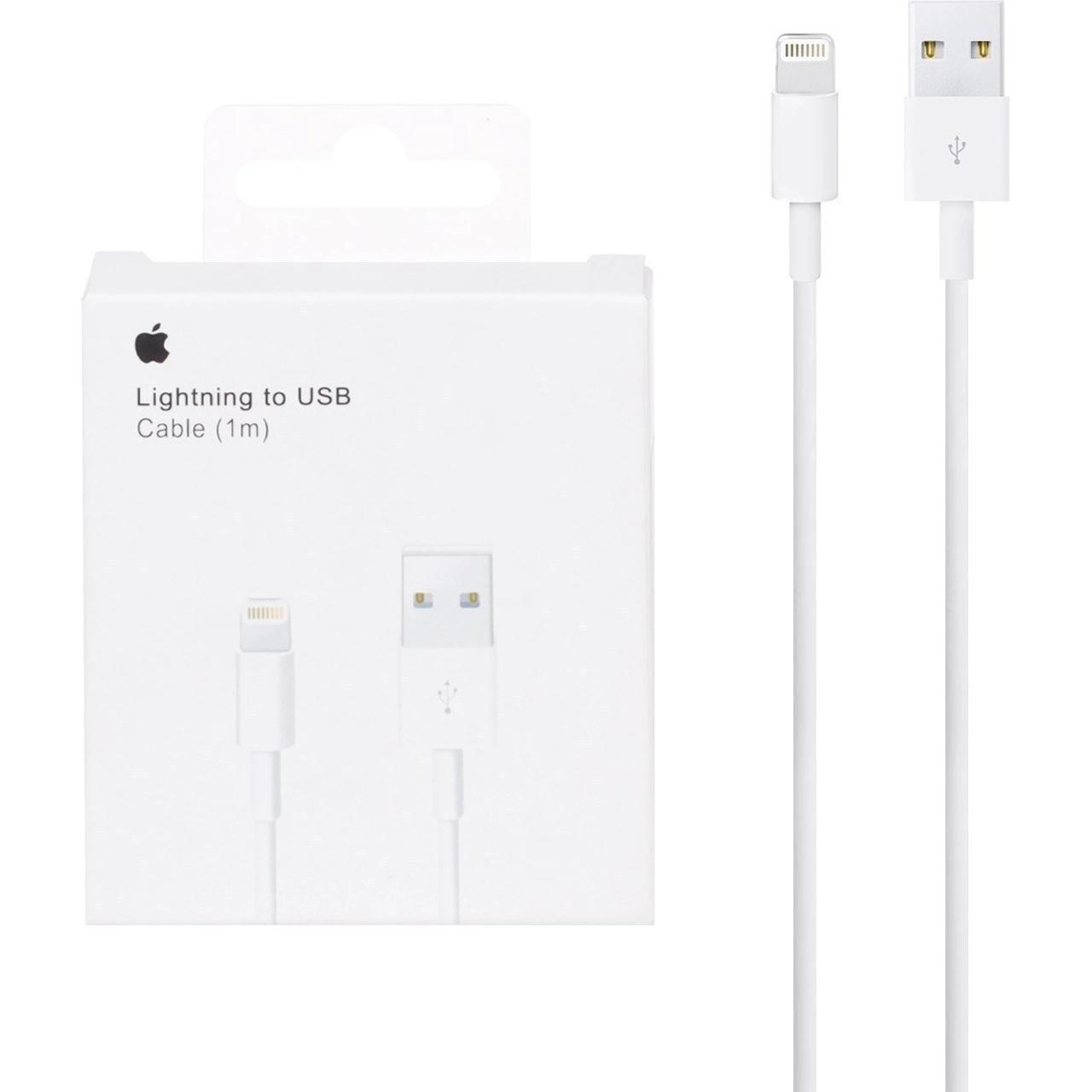 کابل شارژ آیفون Apple مدل MUQW3ZM/A A1480 - سفید  - KZN (اصل چین)