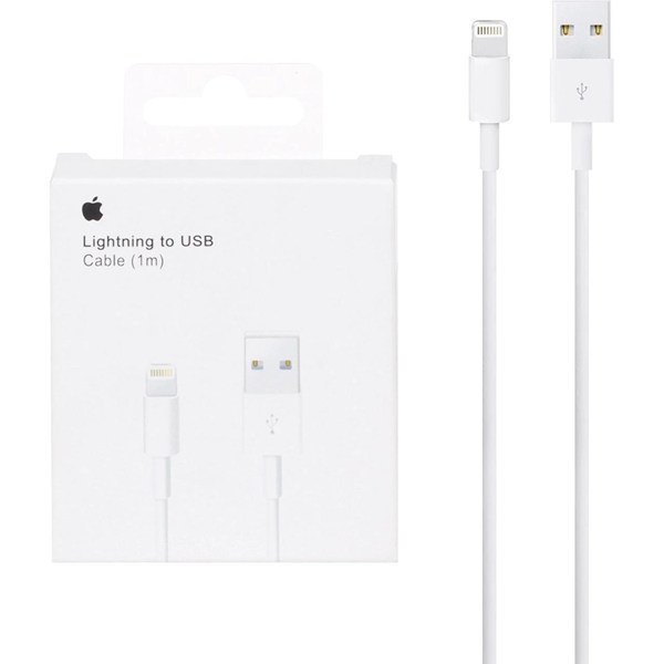 کابل شارژ آیفون Apple مدل MUQW3ZM/A A1480 - سفید  - KZN (اصل چین)