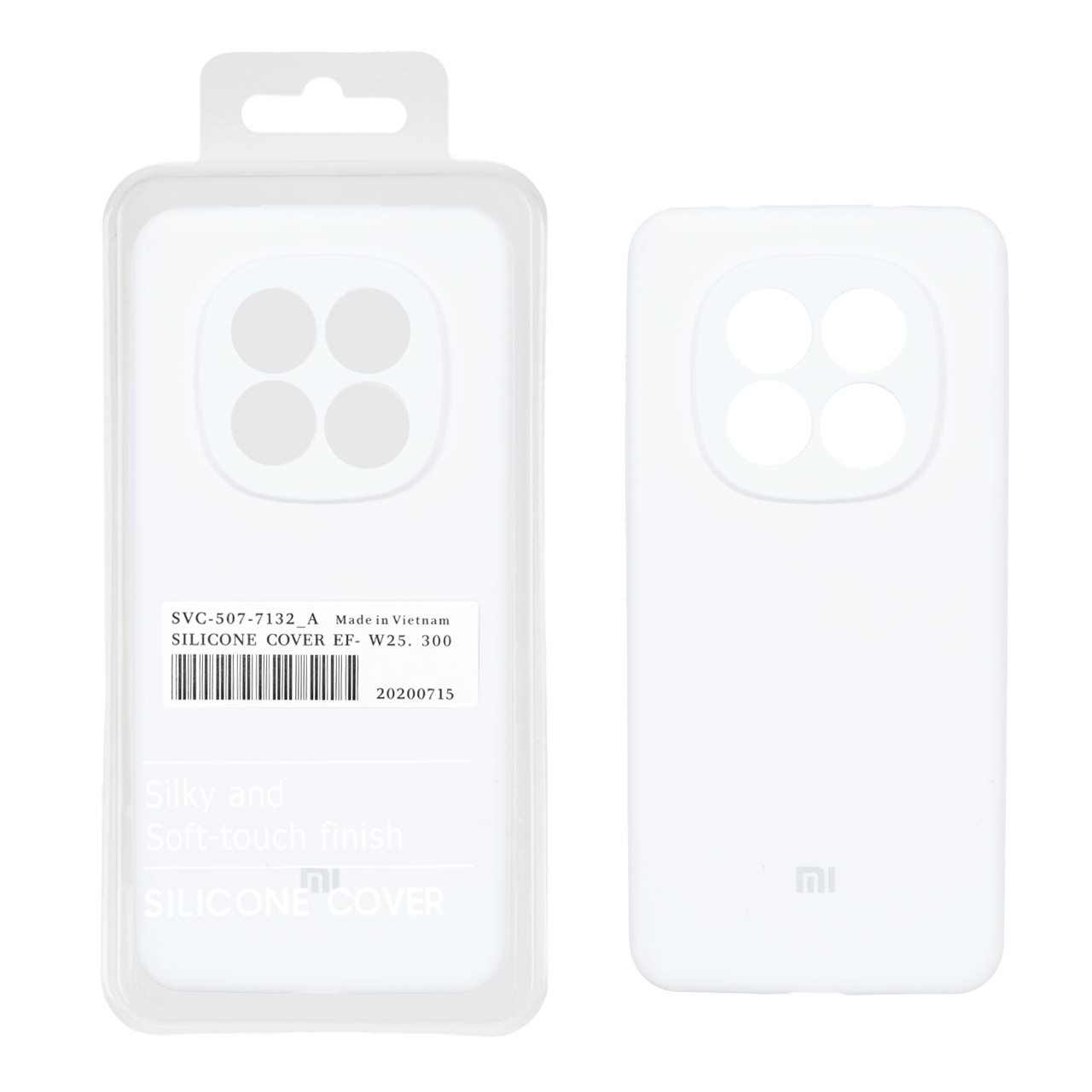 قاب سیلیکونی پاک کنی اورجینال درجه یک Xiaomi Redmi Note 15 Pro 4G - سفید (پک دار)