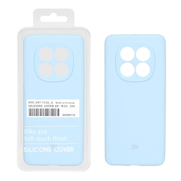 قاب سیلیکونی پاک کنی اورجینال درجه یک Xiaomi Redmi Note 15 - آبی آسمانی (پک دار)