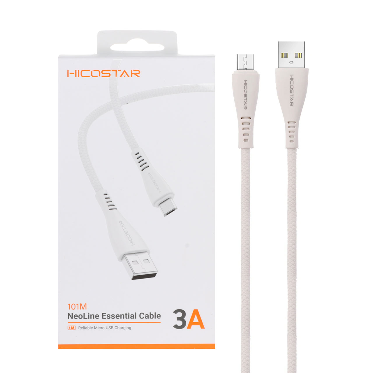 کابل شارژ فست اندروید Hicostar مدل 101M - سفید (پک ضعیف)