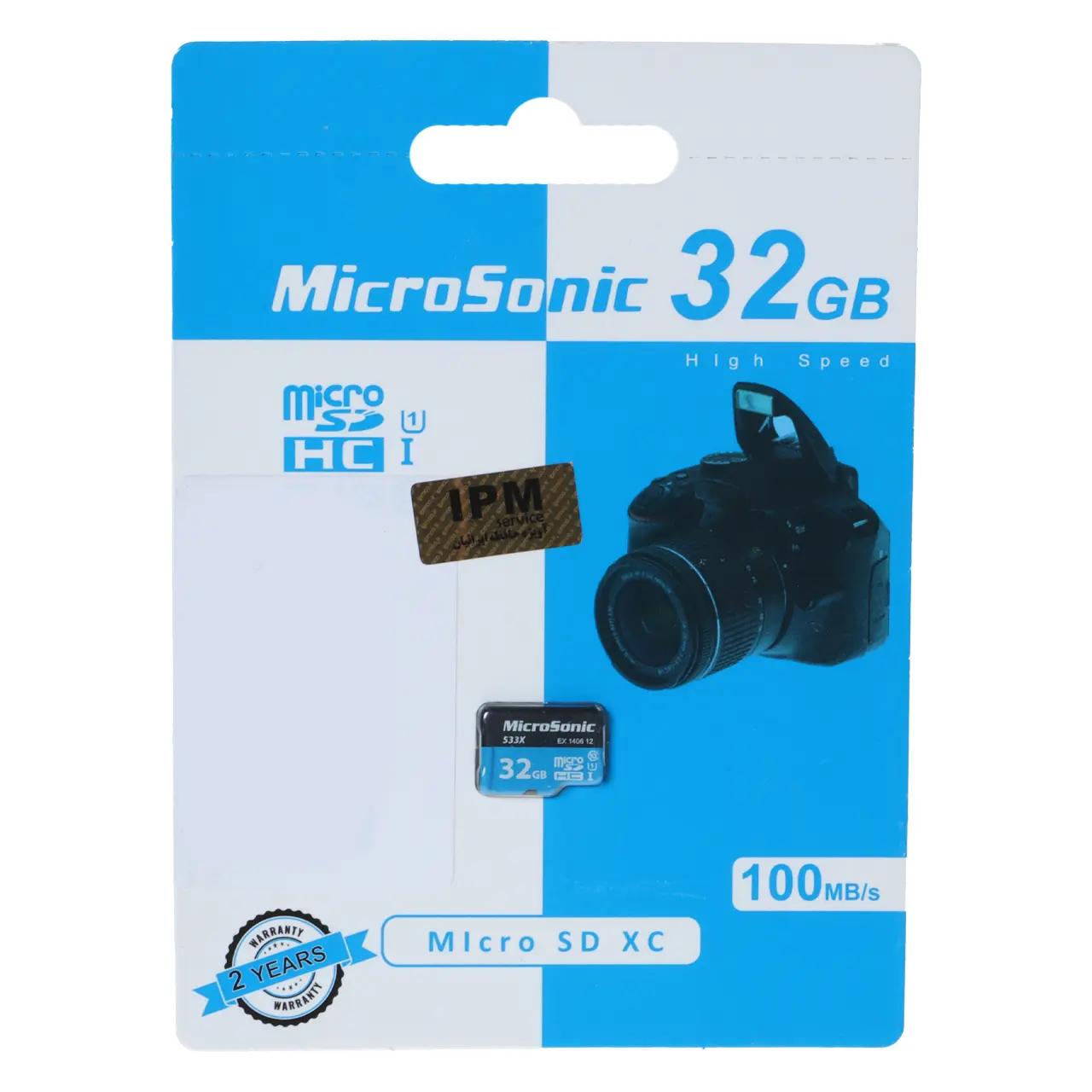 کارت حافظه Microsonic MicroSDXC مدل 533X کلاس U1 / 10 سرعت 100MB/s ظرفیت 32 - (گارانتی IPM)