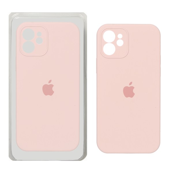 قاب سیلیکونی پاک کنی محافظ لنزدار اورجینال Apple iPhone 12 - کرم نارنجی (پک اصلی)