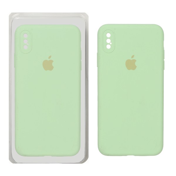 قاب سیلیکونی پاک کنی محافظ لنزدار اورجینال Apple iPhone X Max / iPhone XS Max - سبز مغز پسته ای (پک اصلی)