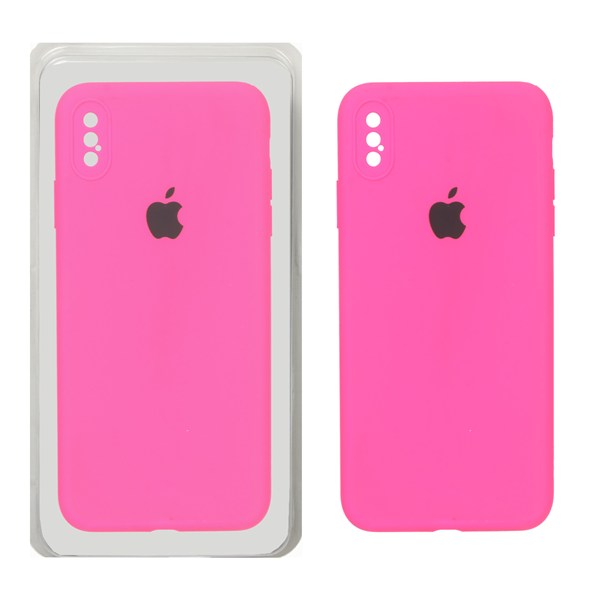 قاب سیلیکونی پاک کنی محافظ لنزدار اورجینال Apple iPhone X Max / iPhone XS Max - صورتی فانتزی (پک اصلی)