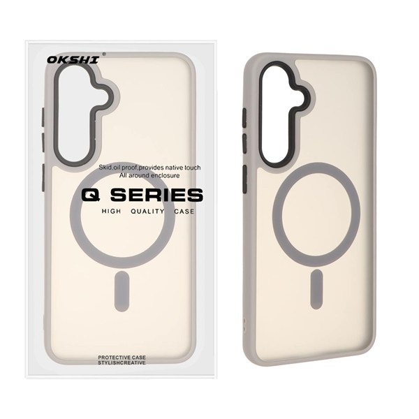 قاب اورجینال Magic Mask مات Magsafe بلک لنز Samsung Galaxy A57 - خاکستری (پک دار)