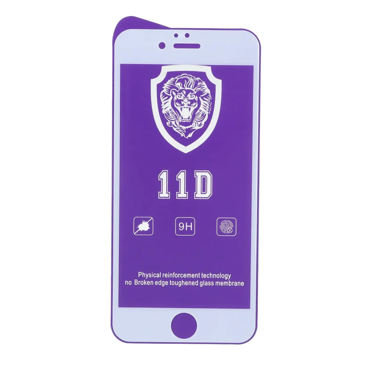 محافظ صفحه نمایش شیشه ای Full Cover Lion 11D مدل Apple iPhone 6 / iPhone 6s - سفید