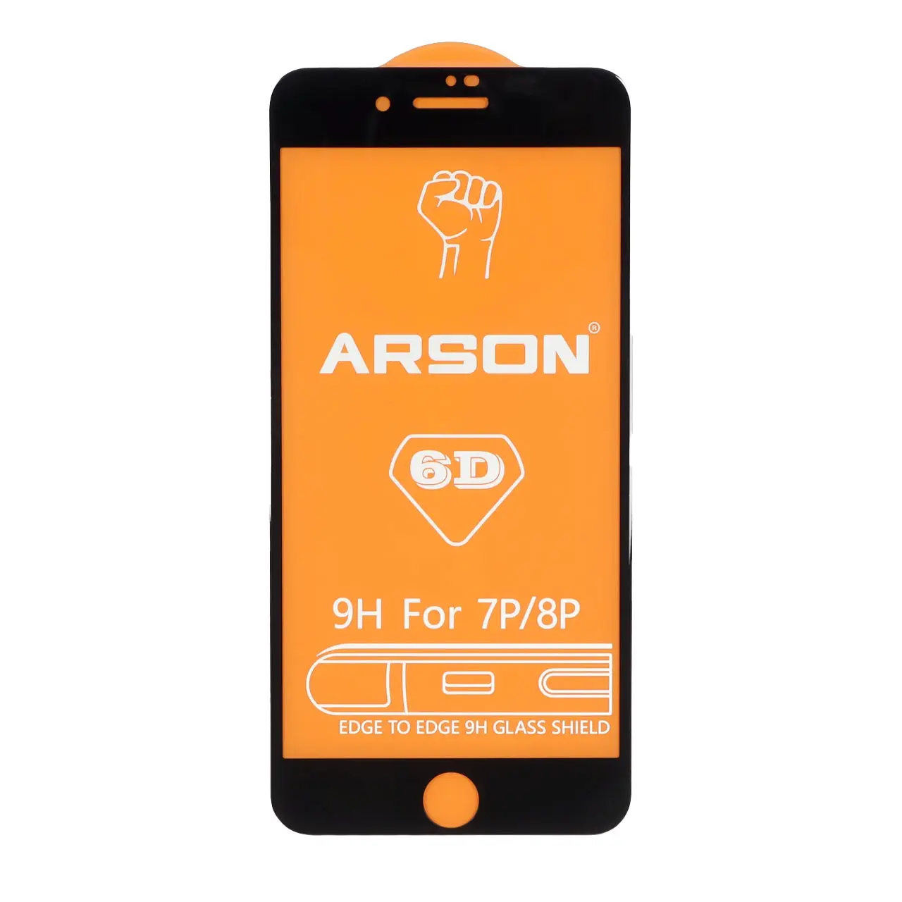 محافظ صفحه نمایش شیشه ای Full Cover Arson 6D مدل Apple iPhone 7 Plus / iPhone 8 Plus - مشکی