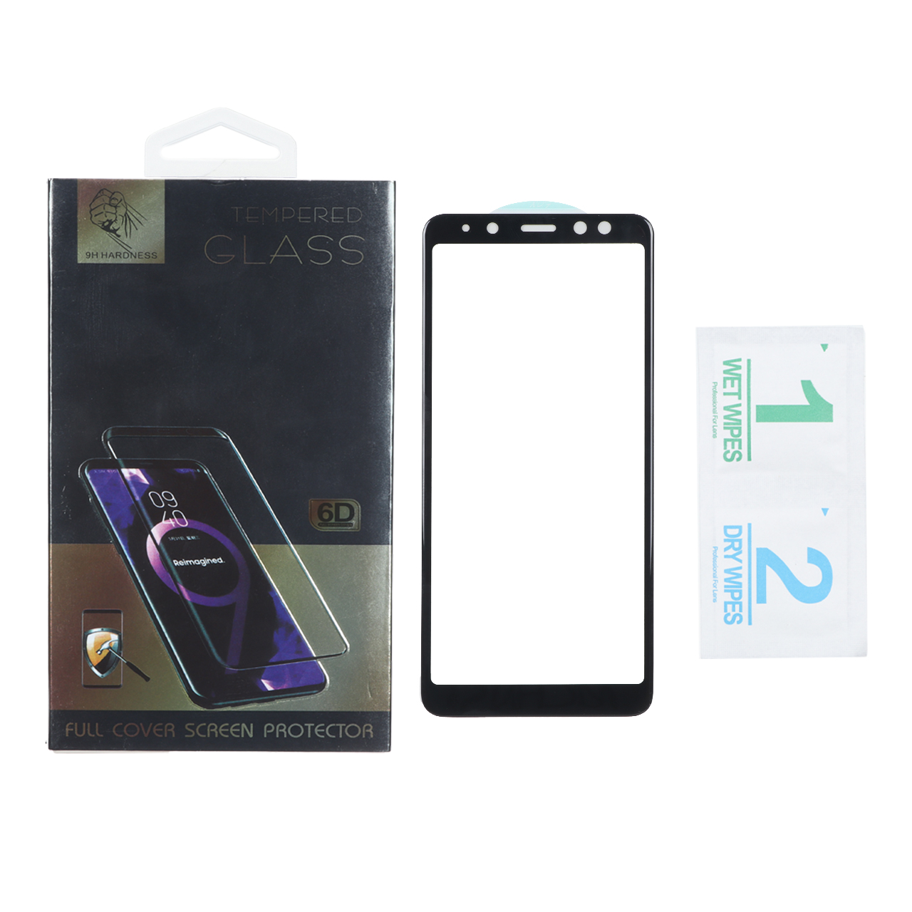 محافظ صفحه نمایش شیشه ای Full Cover مدل Samsung Galaxy A5 (2018) / A8 (2018) (پک دار)