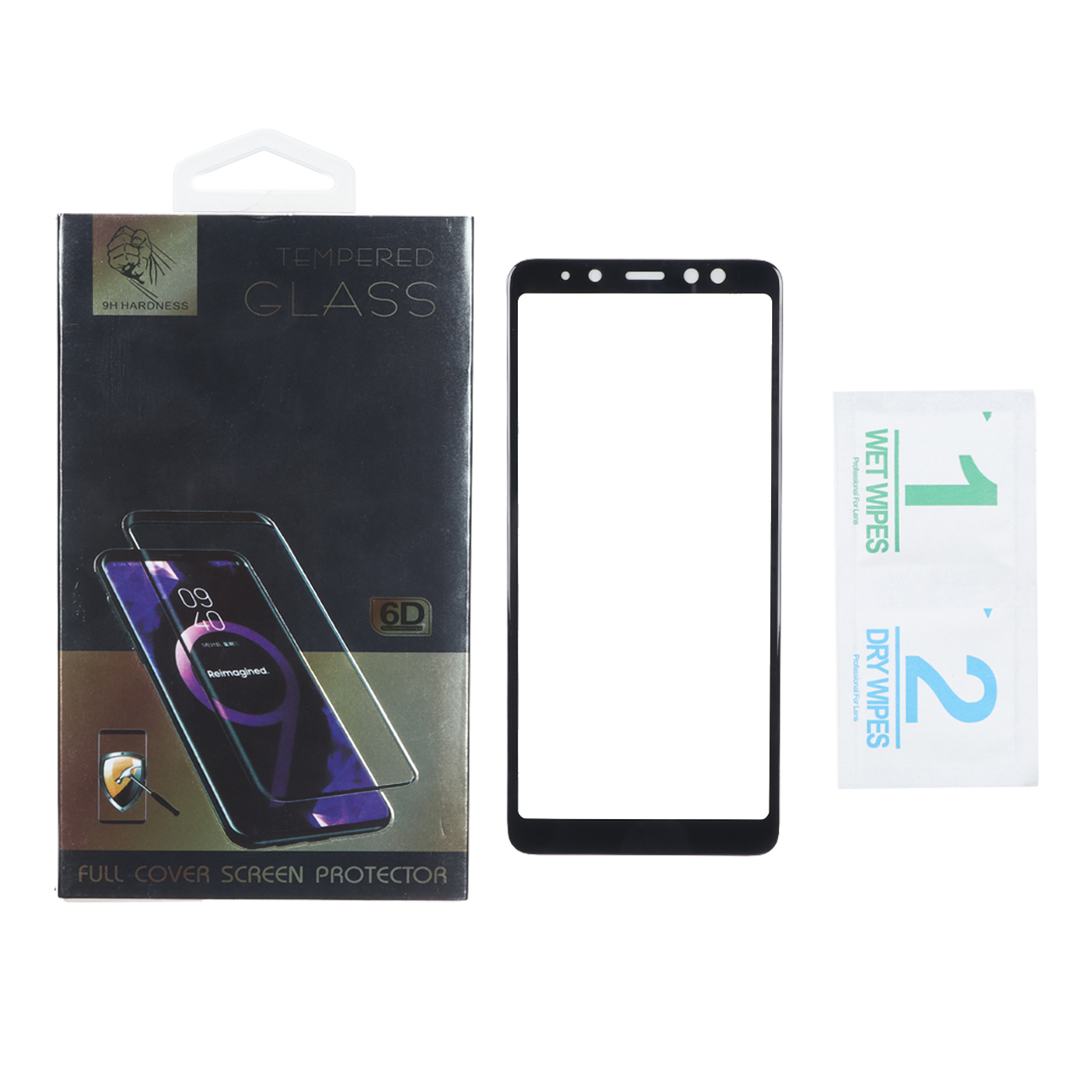 محافظ صفحه نمایش شیشه ای Full Cover مدل Samsung Galaxy A8 Plus (2018) / A730 (پک دار)