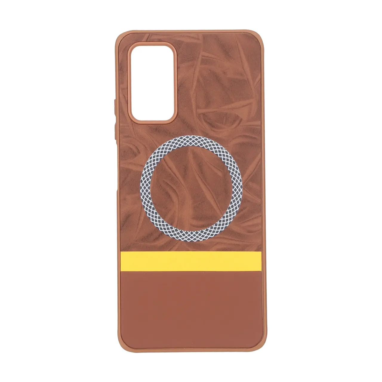 قاب جیر دو تکه طرح مگ سیف هاشور Xiaomi Redmi Note 9T / Note 9 5G - قهوه ای روشن