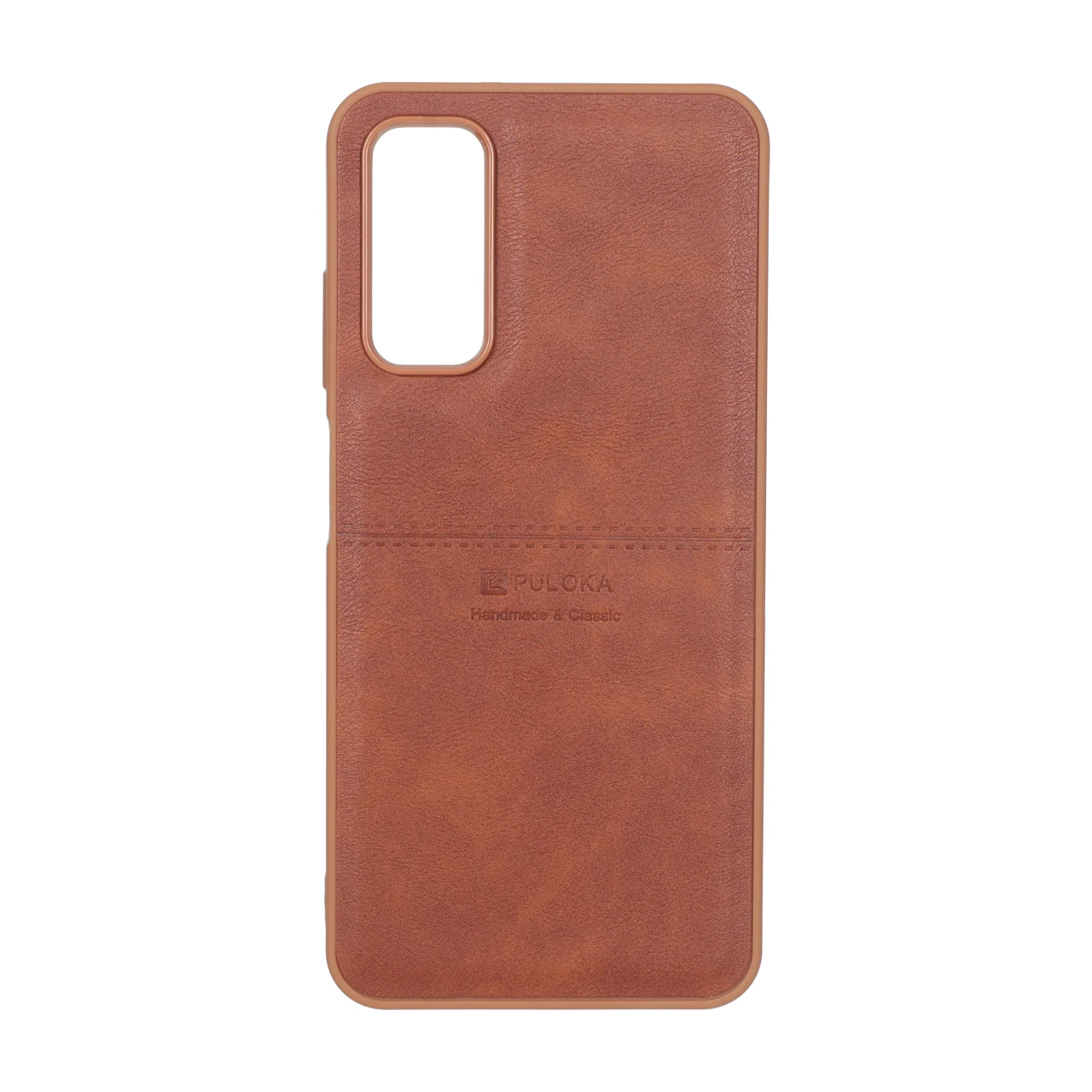 قاب طرح چرم Puloka خط دار Samsung Galaxy A05s / M14 4G / F14 4G - قهوه ای