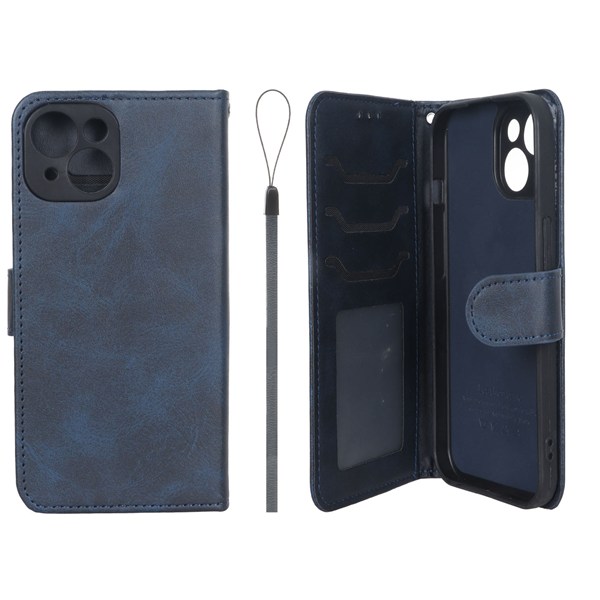 کیف موبایل مگنتی درجه یک داخل خز MNC Plus مدل Apple iPhone 15 - سرمه ای
