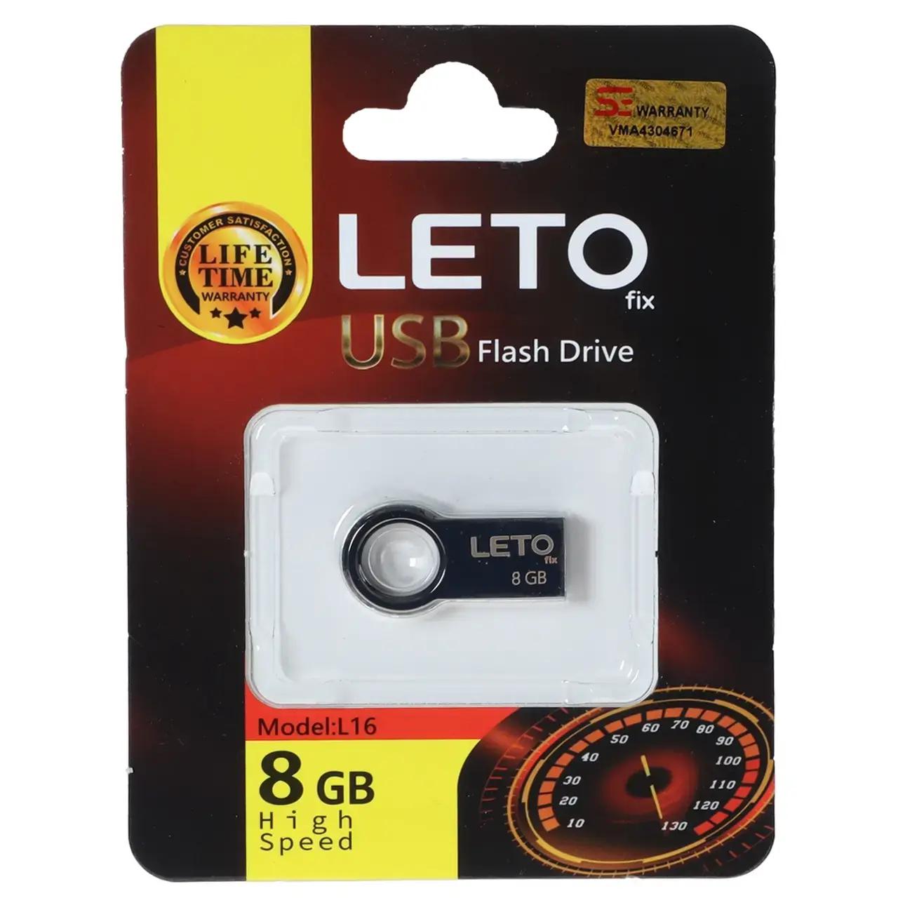 فلش مموری Leto Fix مدل L16 USB2.0 ظرفیت 8GB - مشکی
