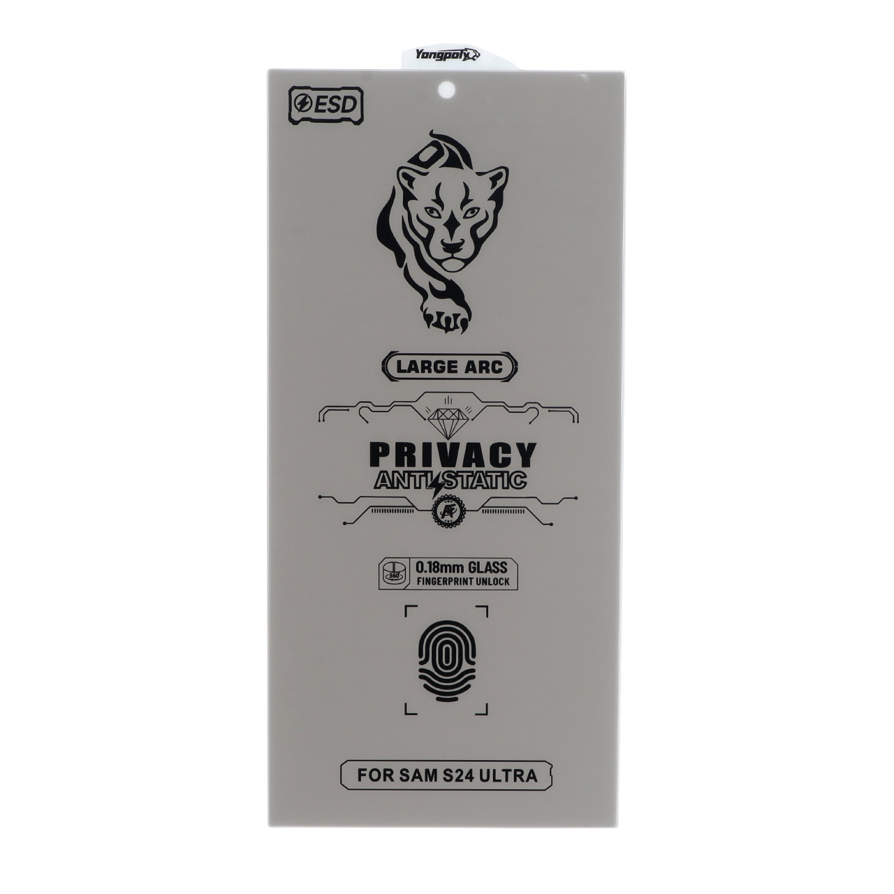 محافظ صفحه نمایش شیشه ای YongPoly 360 ESD Privacy بدون حاشیه Samsung Galaxy S24 Ultra
