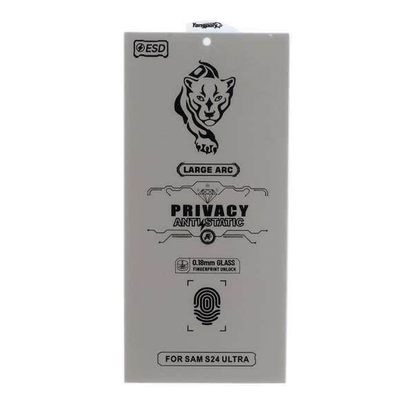 محافظ صفحه نمایش شیشه ای YongPoly 360 ESD Privacy بدون حاشیه Samsung Galaxy S24 Ultra
