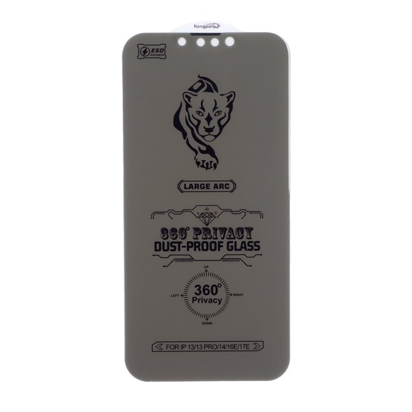 محافظ صفحه نمایش شیشه ای YongPoly 360 ESD Privacy بدون حاشیه توری دار Apple iPhone 13 / iPhone 13 Pro / iPhone 14 / 16e