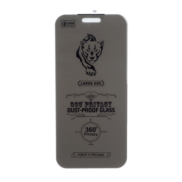 محافظ صفحه نمایش شیشه ای YongPoly 360 ESD Privacy بدون حاشیه توری دار Apple iPhone 17 Pro Max