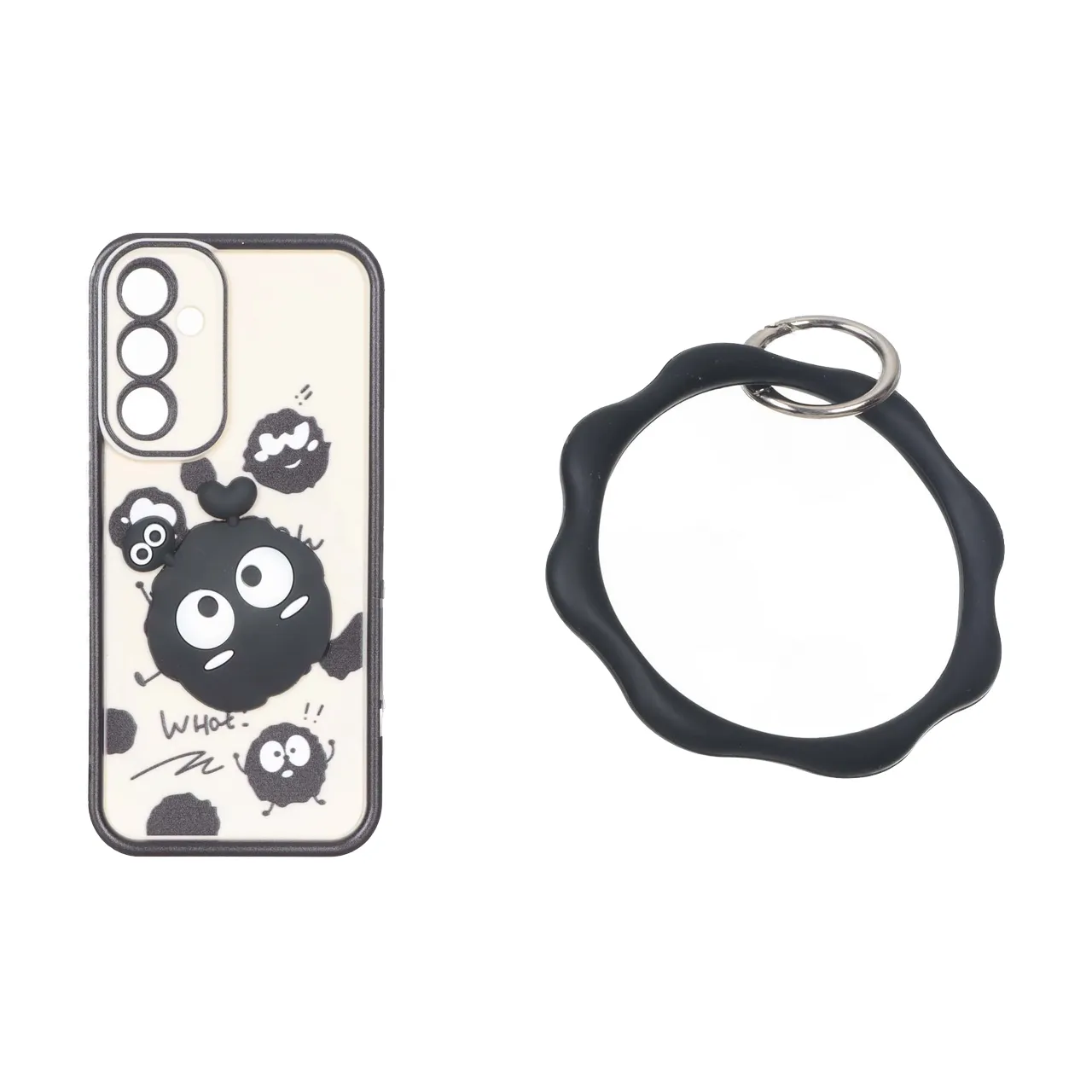قاب Solid Case عروسک برجسته النگویی محافظ لنز رنگی Samsung Galaxy A54 - طرح 499