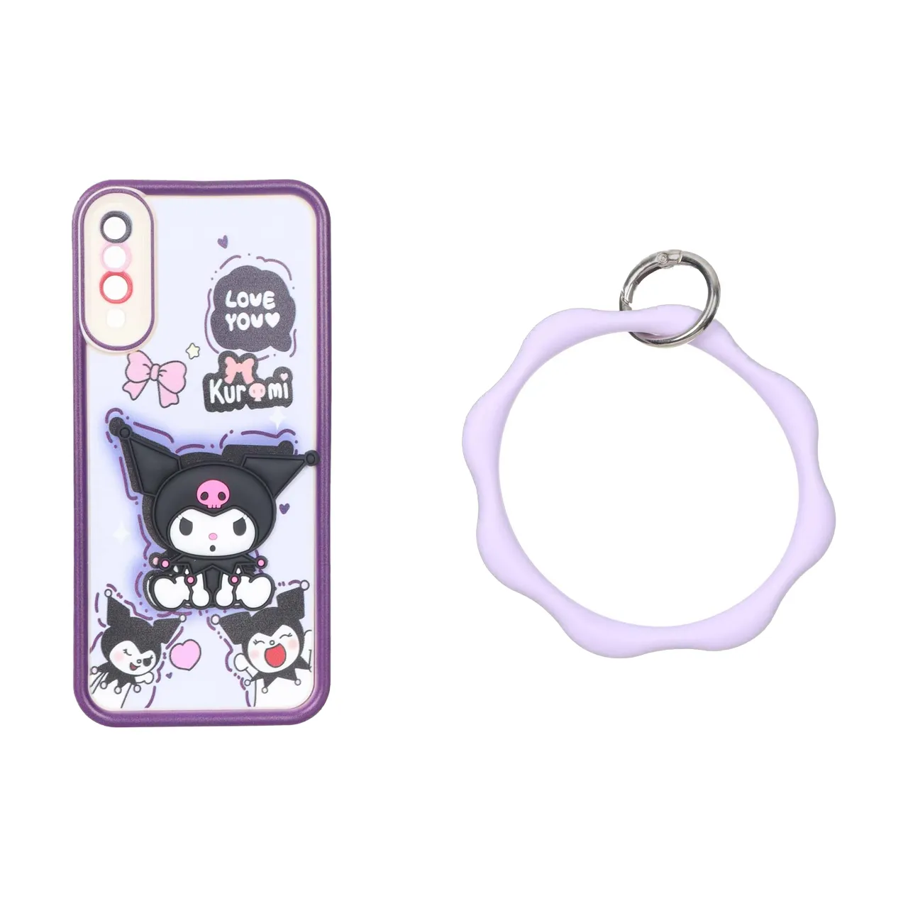 قاب Solid Case عروسک برجسته النگویی محافظ لنز رنگی Samsung Galaxy A70 / A70s - طرح 515