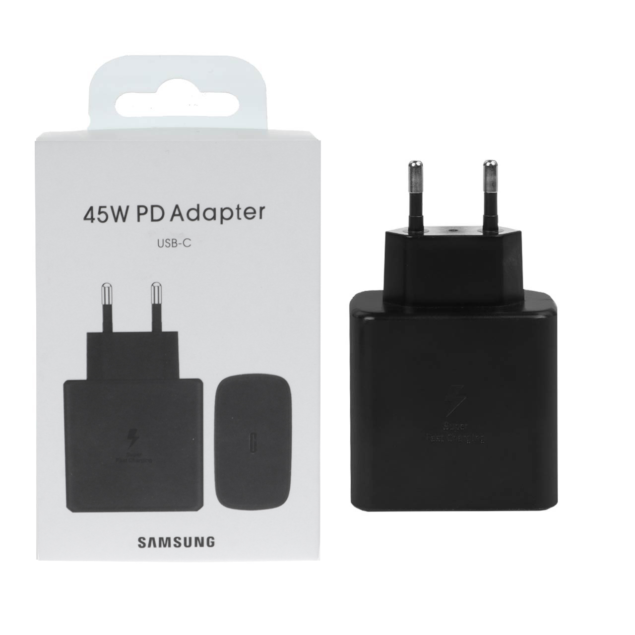 شارژر دیواری دو پین PD و فست تک پورت Samsung Type-C مدل TA845 45W - مشکی (گارانتی شش ماهه AZR)