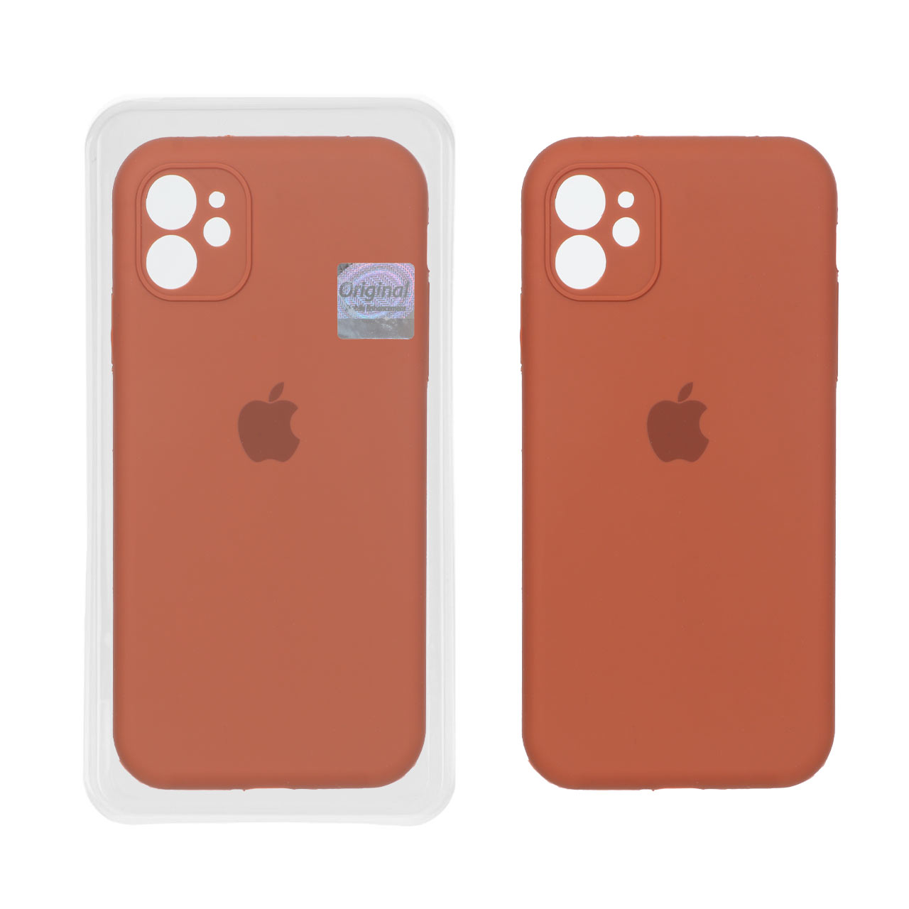 قاب سیلیکونی پاک کنی اورجینال Master Quality مدل Apple iPhone 12 - قهوه ای روشن (پک دار)