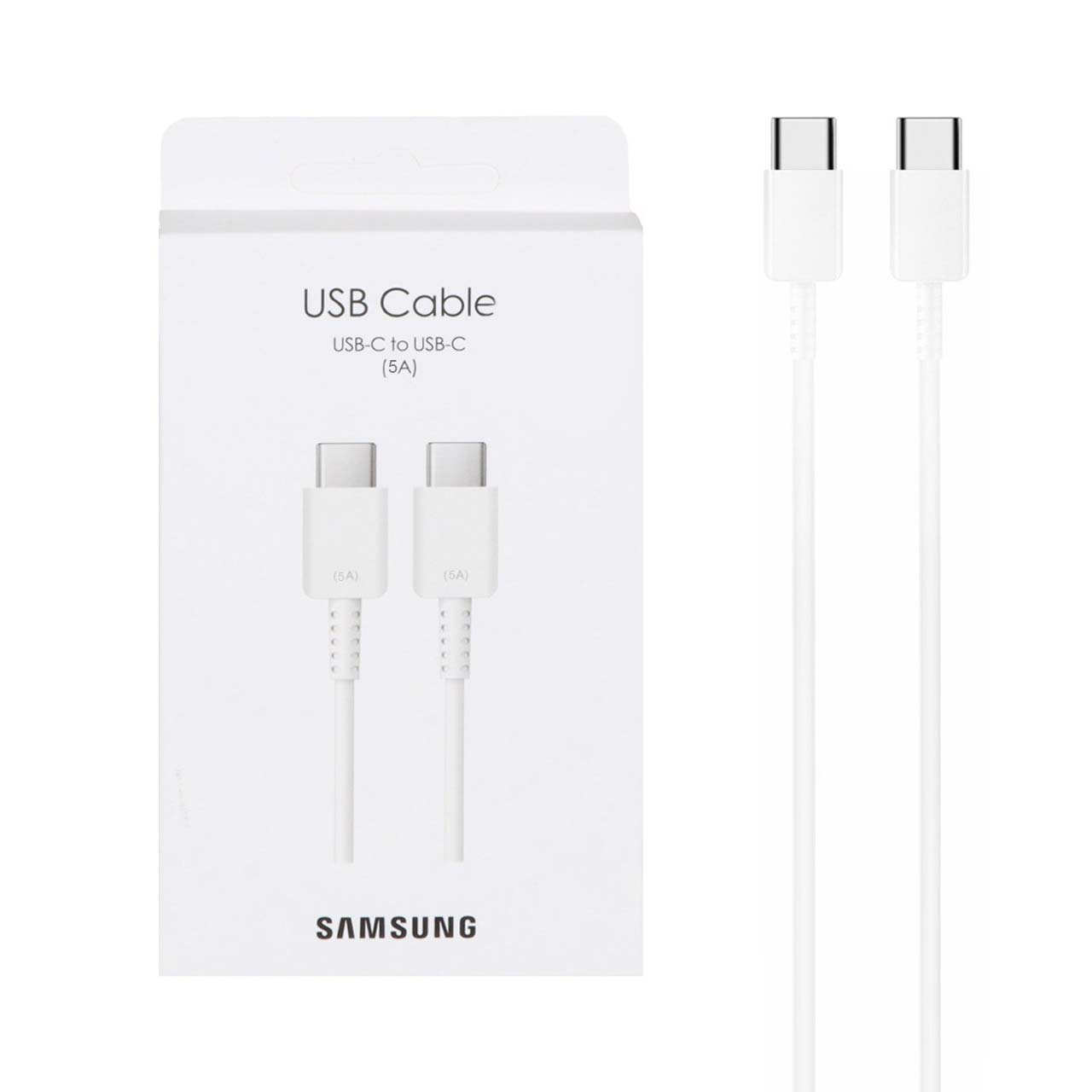 کابل شارژ Samsung Type-C to Type-C مدل S22 5A - سفید (پک دار)